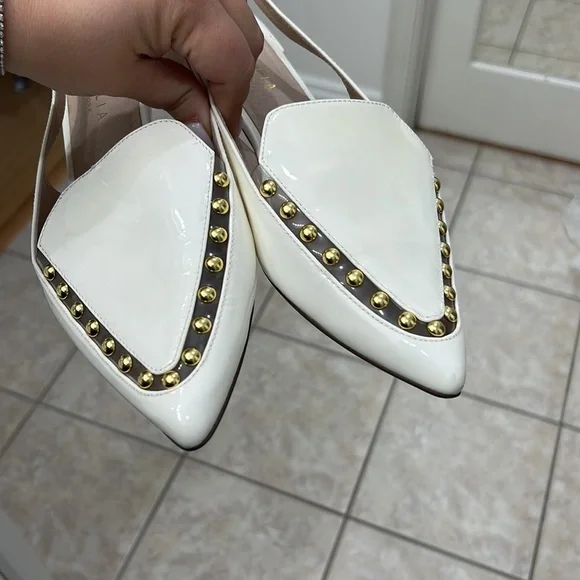 Cecelia New York White Patent Leather Slingback Flats - Picture 8 of 14